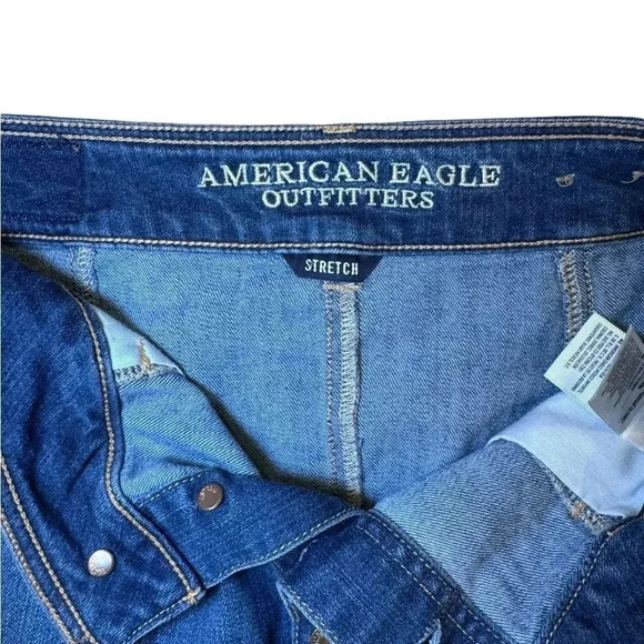 American Eagle button down front Jean denim mini skirt women’s size 2 stretchy - Picture 3 of 9